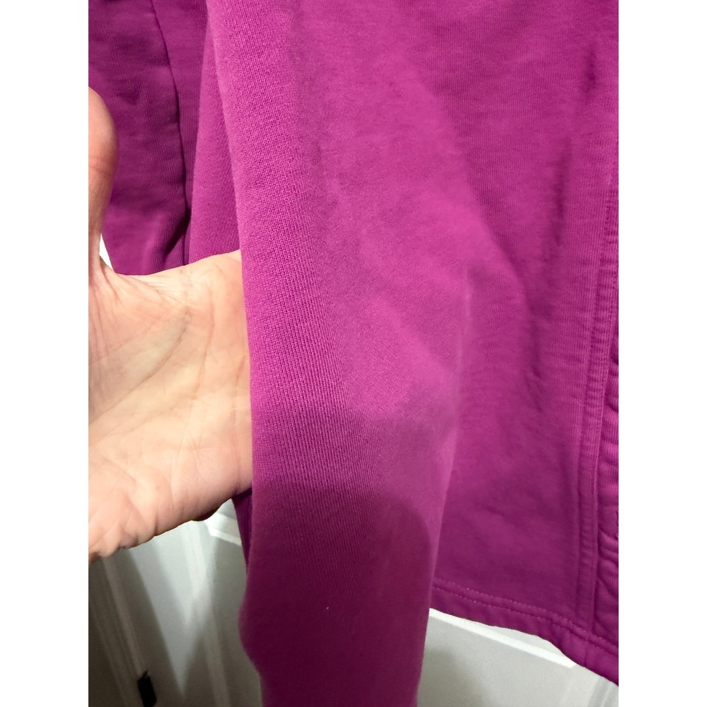 Good American Fleece Shacket Pop Thistle Purple Cotton Shirt Jacket 1/2 - Picture 6 of 6